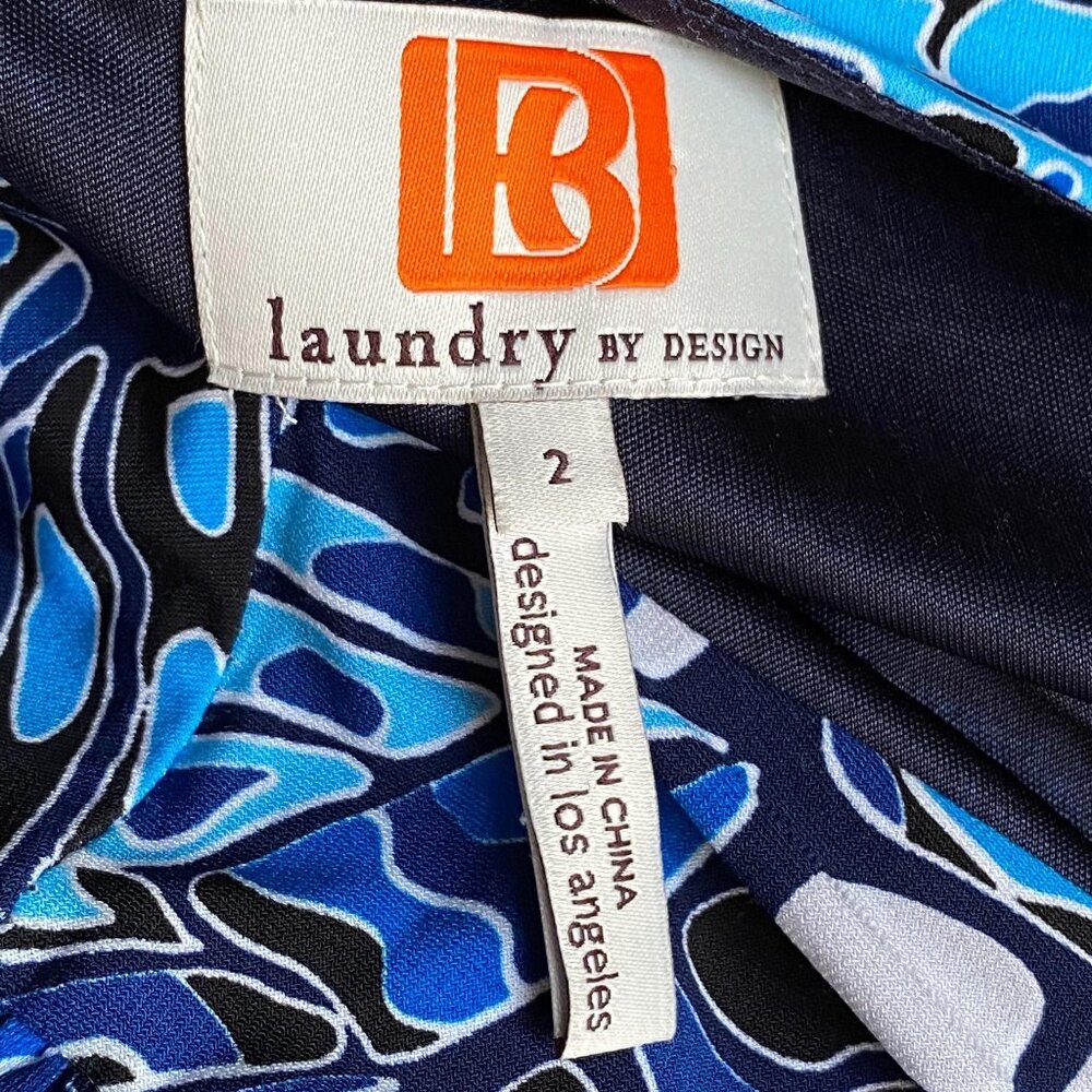LAUNDRY By Design Abyss Dress Size 2 Faux Wrap Puff Sleeve Multicolor NWT - Picture 9 of 16